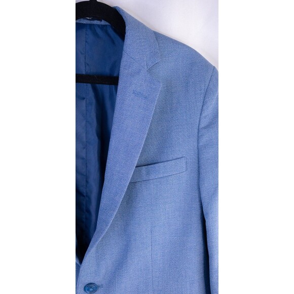 Nautica  2-piece Suit Textured Blue 2 Button Jacket Blazer Boys 16 Pants 28X25 - Picture 5 of 16